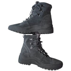Steve Madden REIA Gray‎ suede Fur Lined Winter Hiking Boots Women's 11